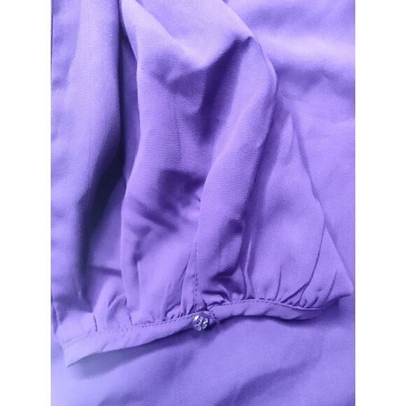 Roaman's Purple Sparkly Pleated Long Sleeve Blouse Size 30W - Picture 12 of 12